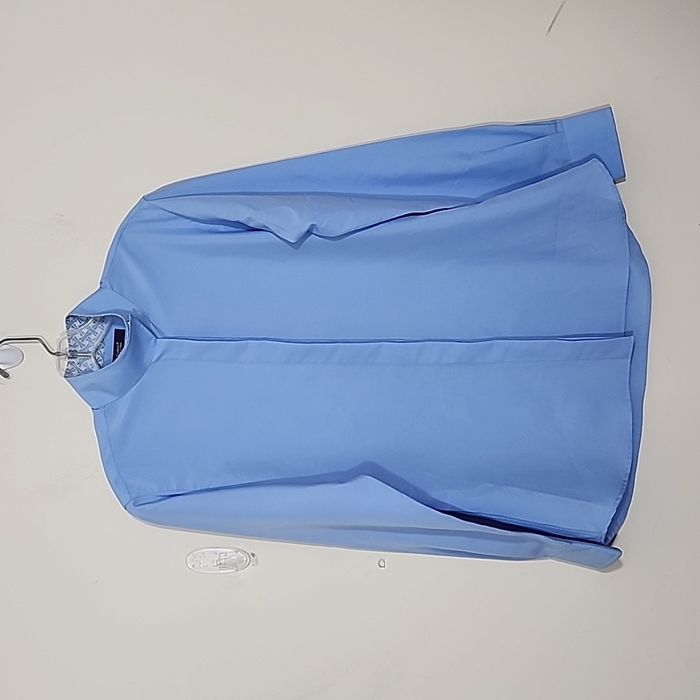 Essex Classic Performance Collection Coolmax Show Button Down Blue Shirt Size 38
